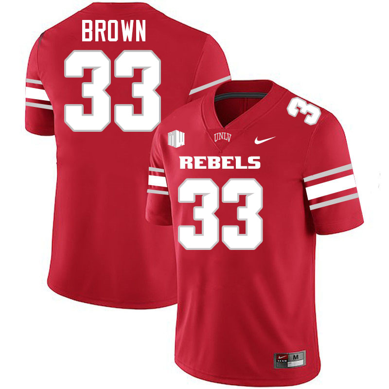 #33 Cameron Brown UNLV Rebels College Football Jersey Stitched-Scarlet